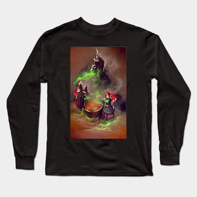 WITCHES BREWING UP A LOTION FOR HALLOWEEN I Long Sleeve T-Shirt by sailorsam1805